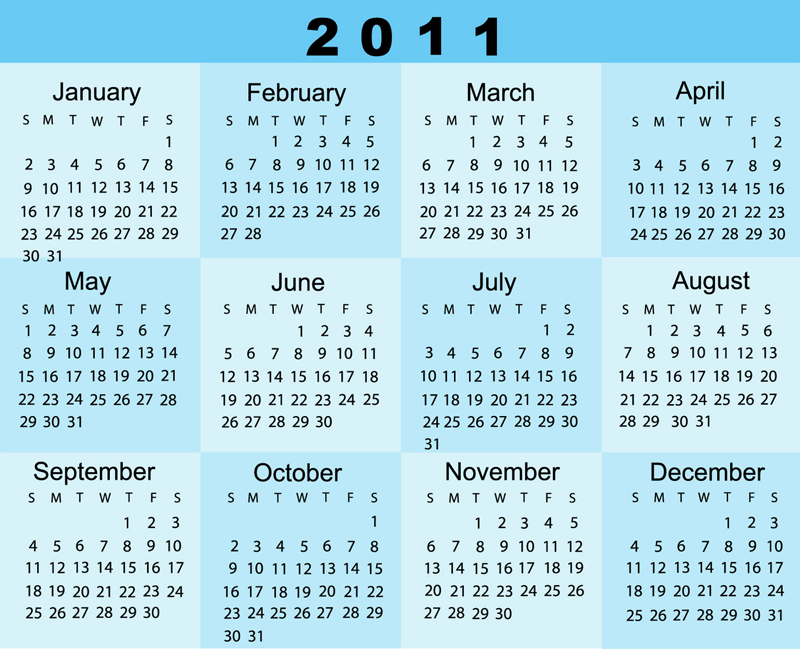 2011 calendar for print