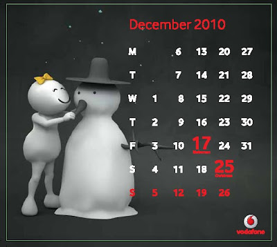 december calendar 2010. December calendar 2010 for