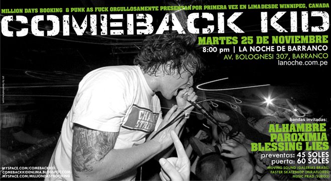 .comeback kid en lima.