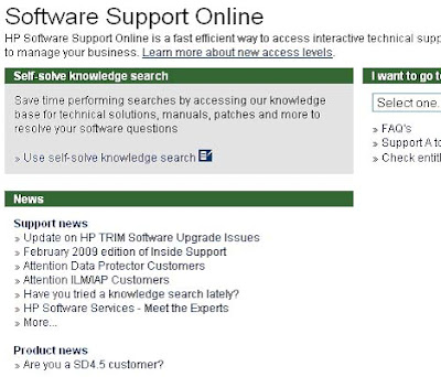 HP Software Support Online
