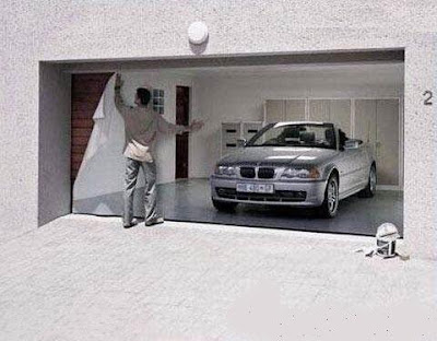 cool illusion of parked car