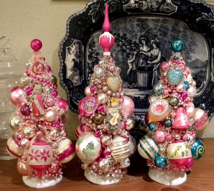 ms bingles vintage christmas 3 bottle brush trees ms bingles vintage christmas