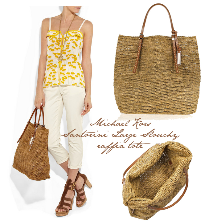 michael kors santorini raffia tote sale