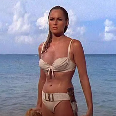 The Swiss actress Ursula Andress was voted top film siren by men according 