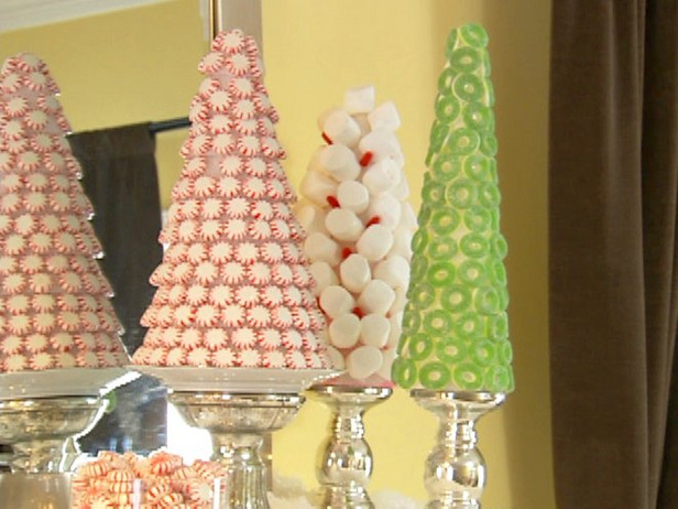 Eye catching candy topiaries would be a great addition to your sweets table
