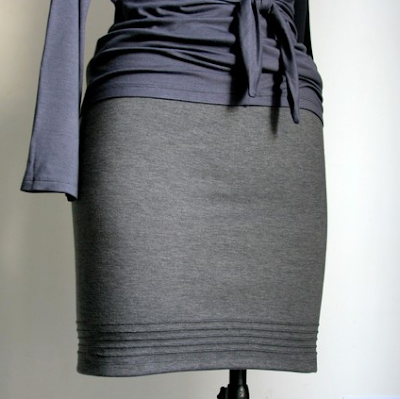 gray pencil skirt