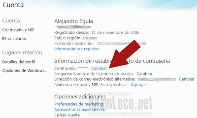 hotmail contraseña cambiar