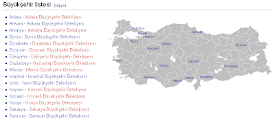 Türkiyede yer alan büyük şehir belediyeleri