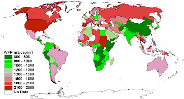 Este es el consumo de agua en el mundo.