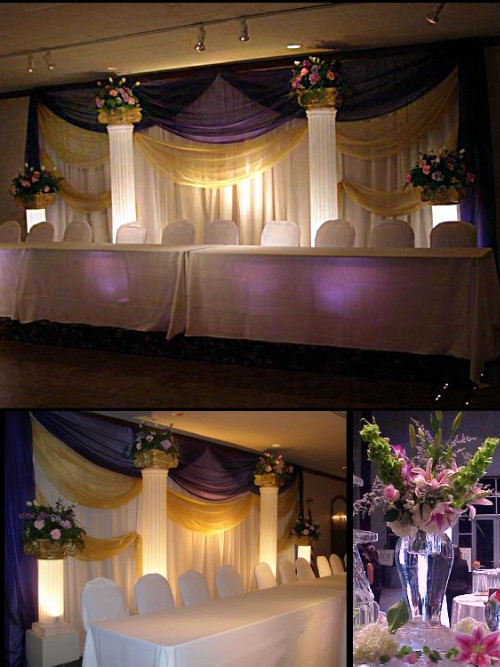 PURPLE AND GOLD wedding cakeS