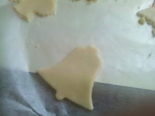 sugar cookies being cut