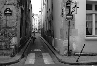 rue, paris, petite, beauce, pastourelle, étroite, noir et blanc, solitude, parisienne