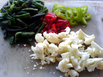 Cauliflower, Green Beans, Peppers and Quinoa Salad