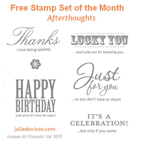 Julie's Stamping Spot -- Stampin' Up! Project Ideas by Julie Davison: Free  Stamp Set of the Month: Afterthoughts