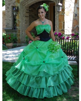 Los mejores vestidos: Foto de Vestido de 15 Años - Color Verde/Negro