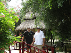 Josh and I at the Zen Garden on Little Palm Island