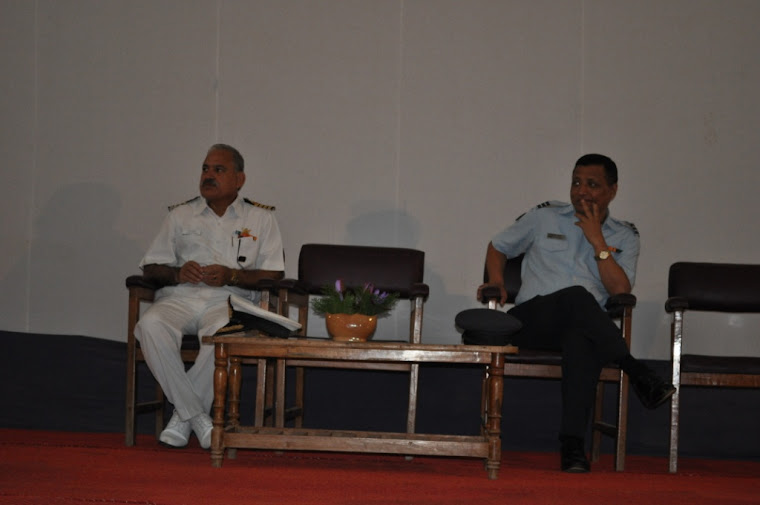 Captain Jatinder Kumar (IN), Principal & Wg Cdr TN Shakspo, Registrar listening to Ajeet Major Gene