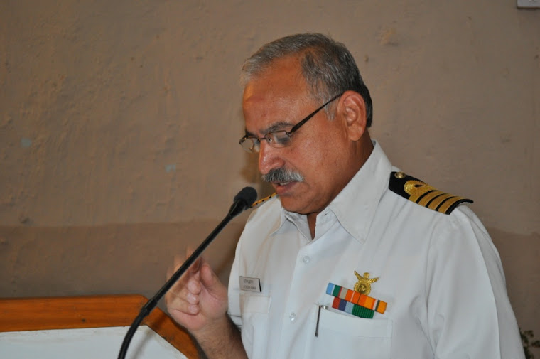 Captain Jatinder Kumar (IN), Principal,welcoming Ajeet Major General KS Kumbar, VSM