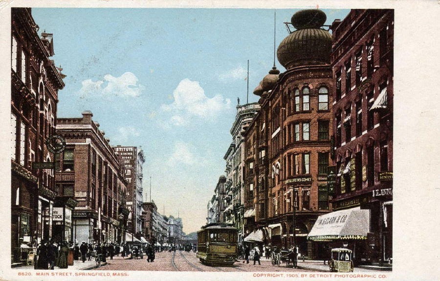 Exploring Western Massachusetts Postcards Main Street, Springfield