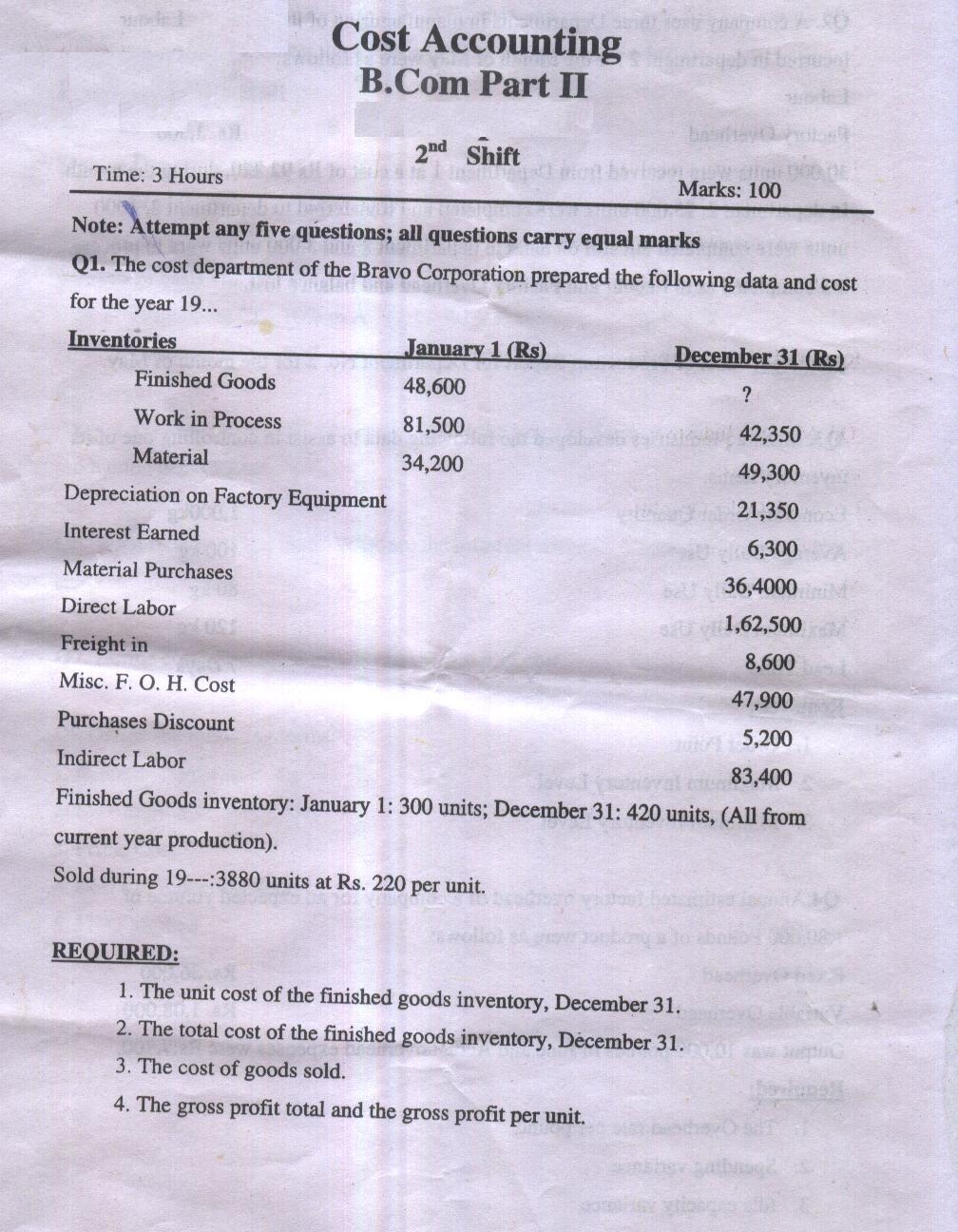 Cost accounting essay