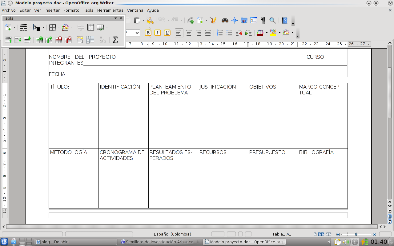 FORMATOS PARA PROYECTOS formatos para proyectos:
