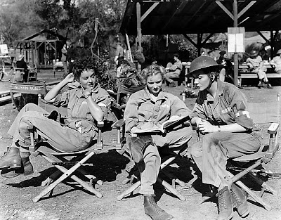 Paulette Goddard, Veronica Lake, and Claudette Colbert. Paulette Goddard