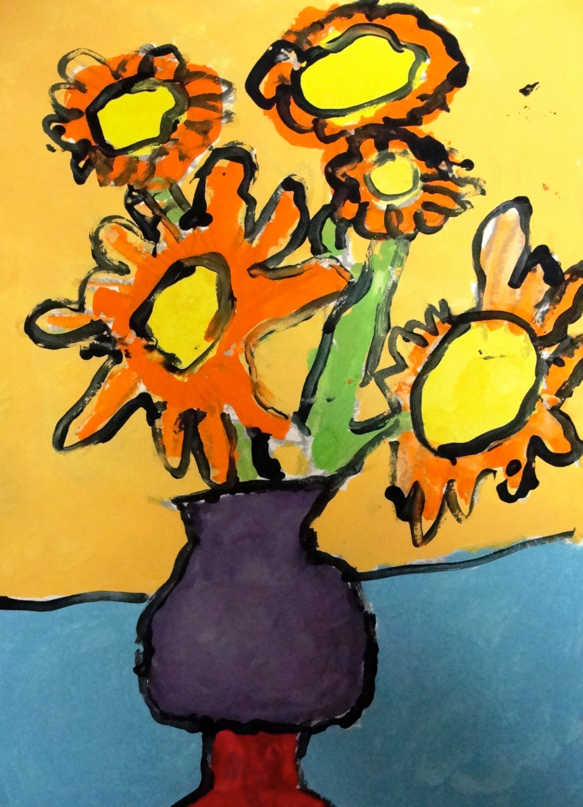 Van Gogh Sunflowers Art Lesson Deep Space Sparkle