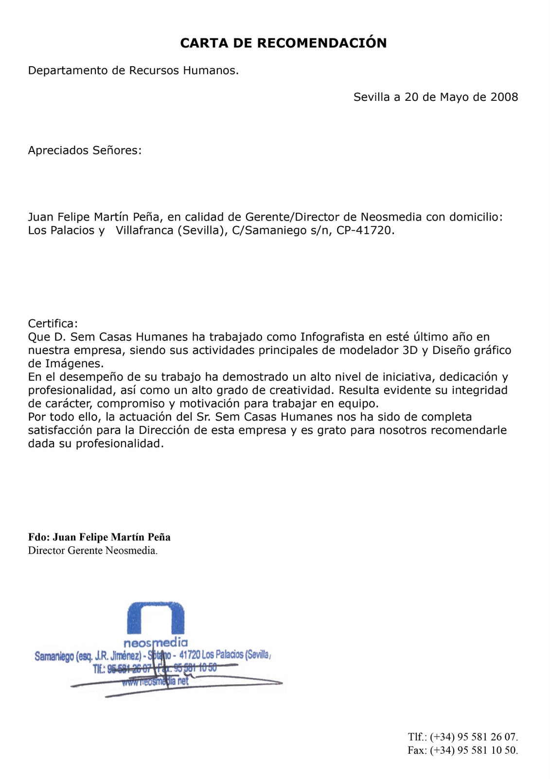 cartas de recomendacion ejemplos
