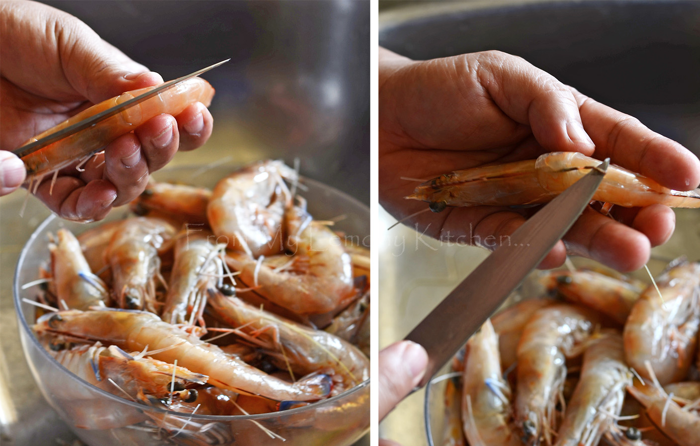 Pandan Buttered Prawns with Egg Floss Lisa's Lemony Kitchen