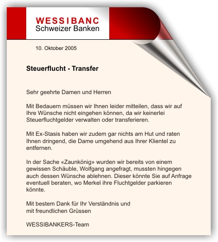 Antwort der Schweizer Banken Antwort der Schweizer Banken
