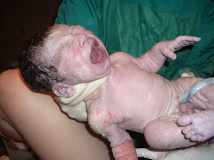 Jean-Paul still tethered to mom! Born 11/28/07 @ 8:49 pm.