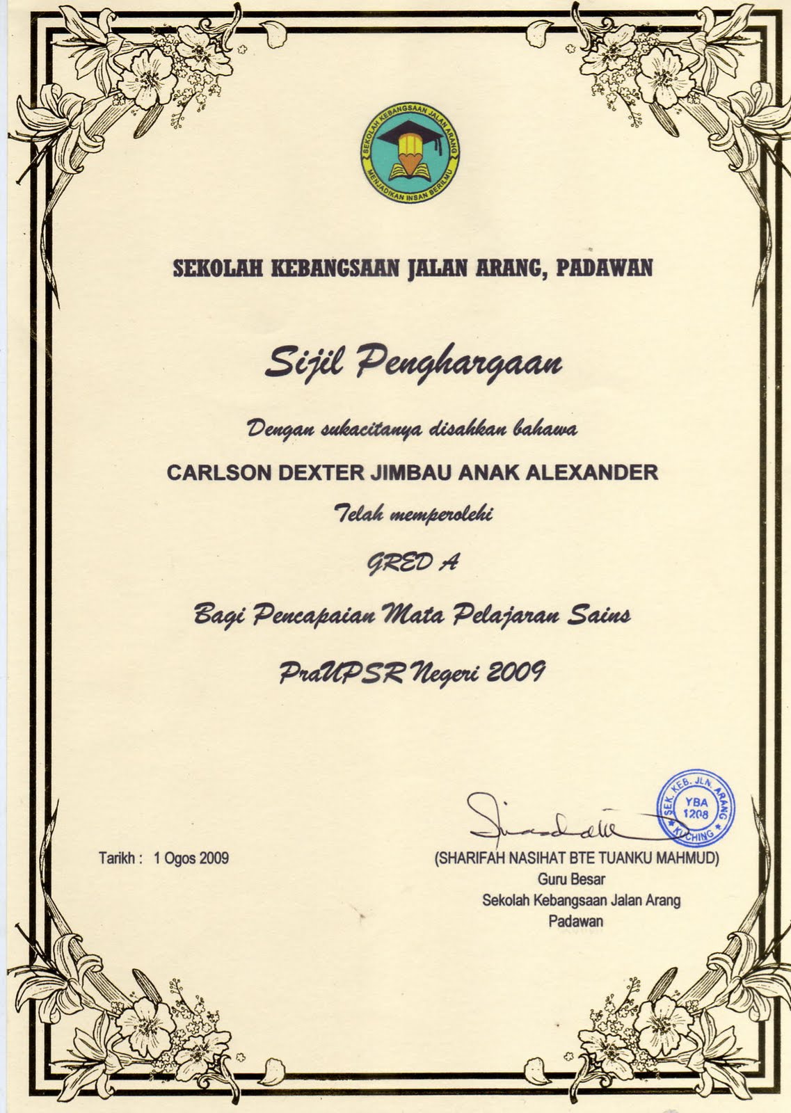 Contoh Sijil Penghargaan Pengawas Graffiti Contoh Sijil Penghargaan Pengawas Graffiti