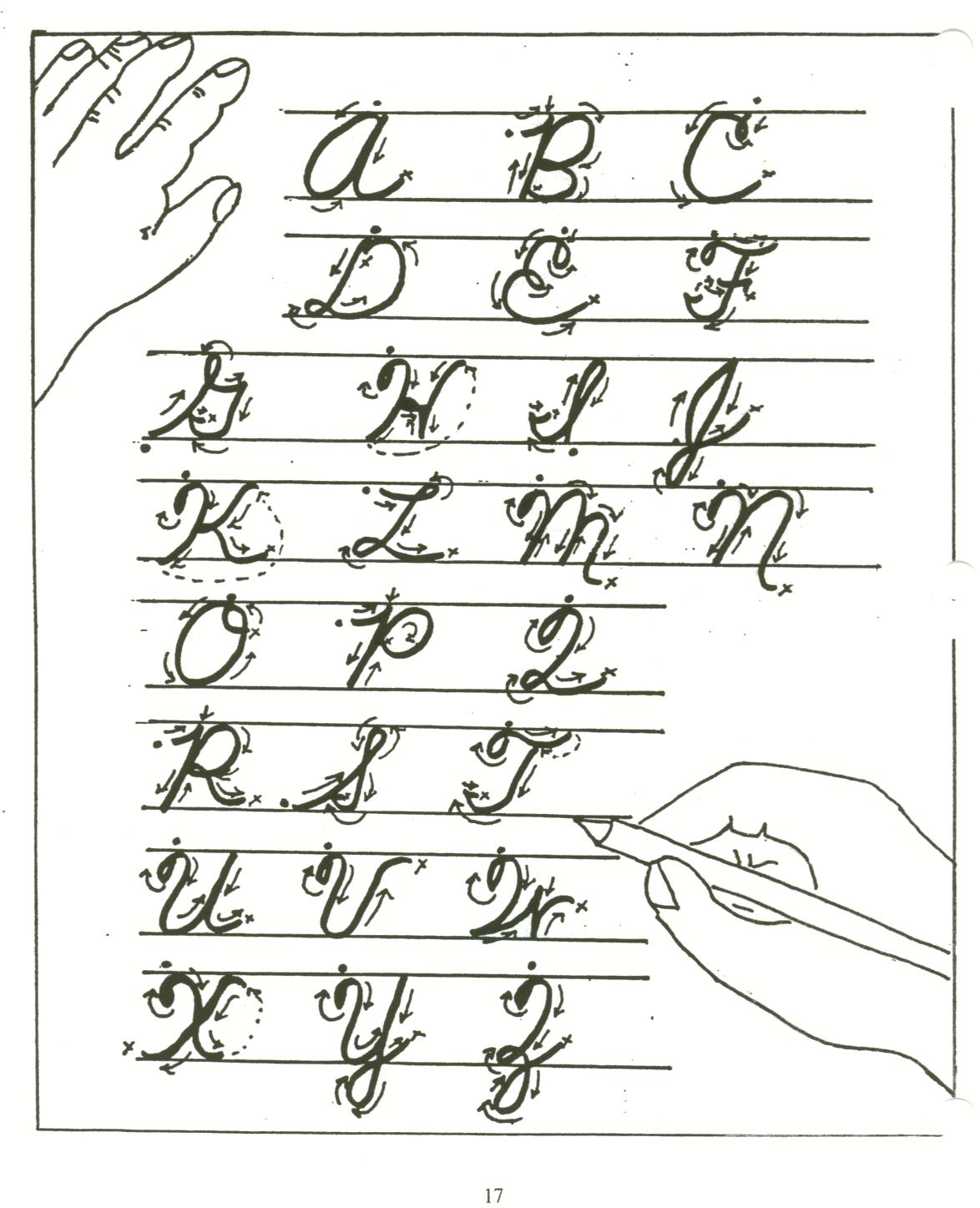 cursive practice pages