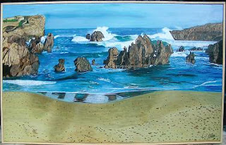 Cuadro al óleo de Pilar Ochoa titulado: Playa desierta