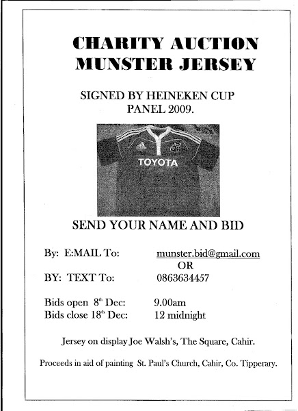 Fundraising Auction- Signed Munster Jersey