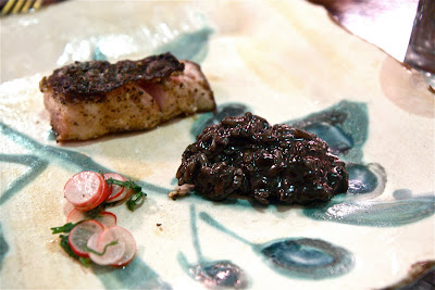 baja risotto gourmet street la smut garnished seabass accompanied radish salsa huitlacoche