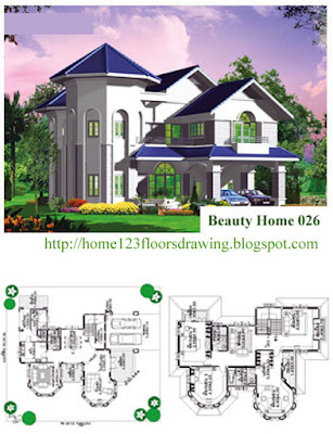Beautiful House Plans on Beautiful Home Plans House Drawings 1 2 3 Floors And Landscape