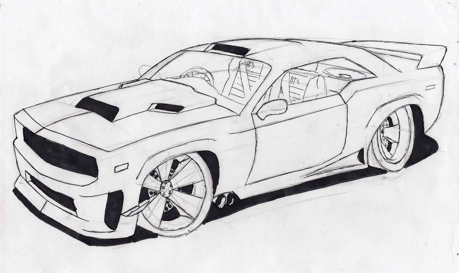 Josiah's Drawings: How to draw a Muscle Car