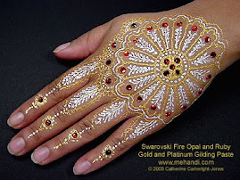 Henna with gilding and swarovski crystals