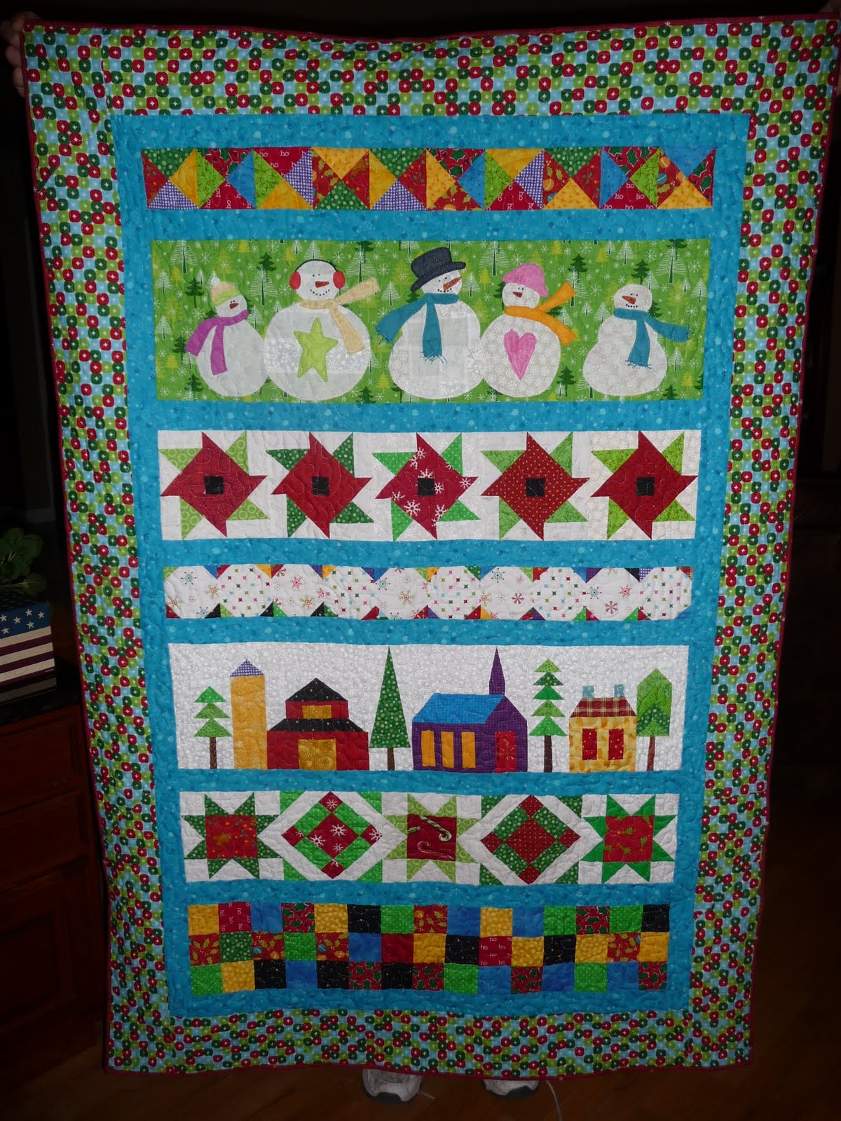 Terry and her Crazy Life Christmas Row Quilt