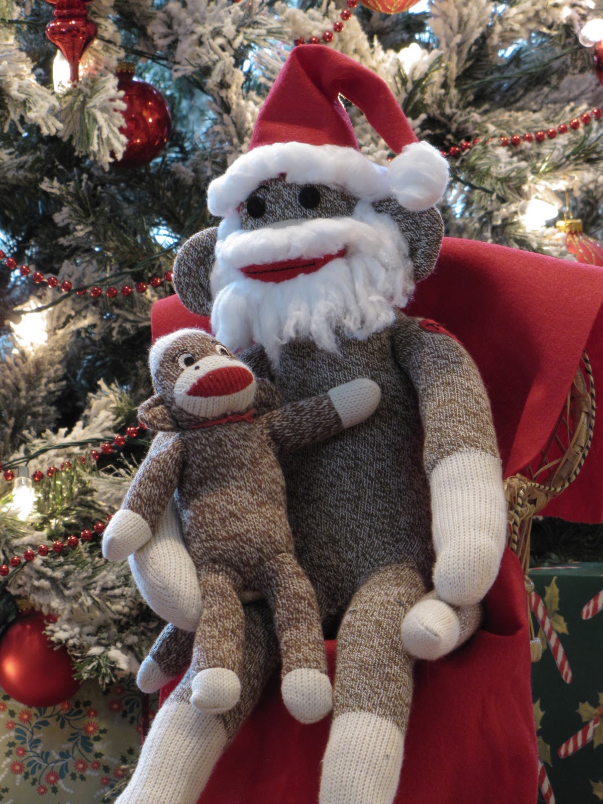 Kreations By Kelly Santa Sock Monkey