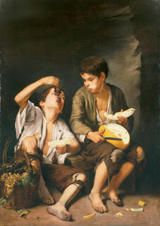 Rapazes Pedintes comendo Uvas e Melão, de Bartolomé Esteban Murillo Beggar Boys Eating Grapes and Melon Bartolomé Esteban Murillo Rapazes Pedintes Comendo Uvas e Melão