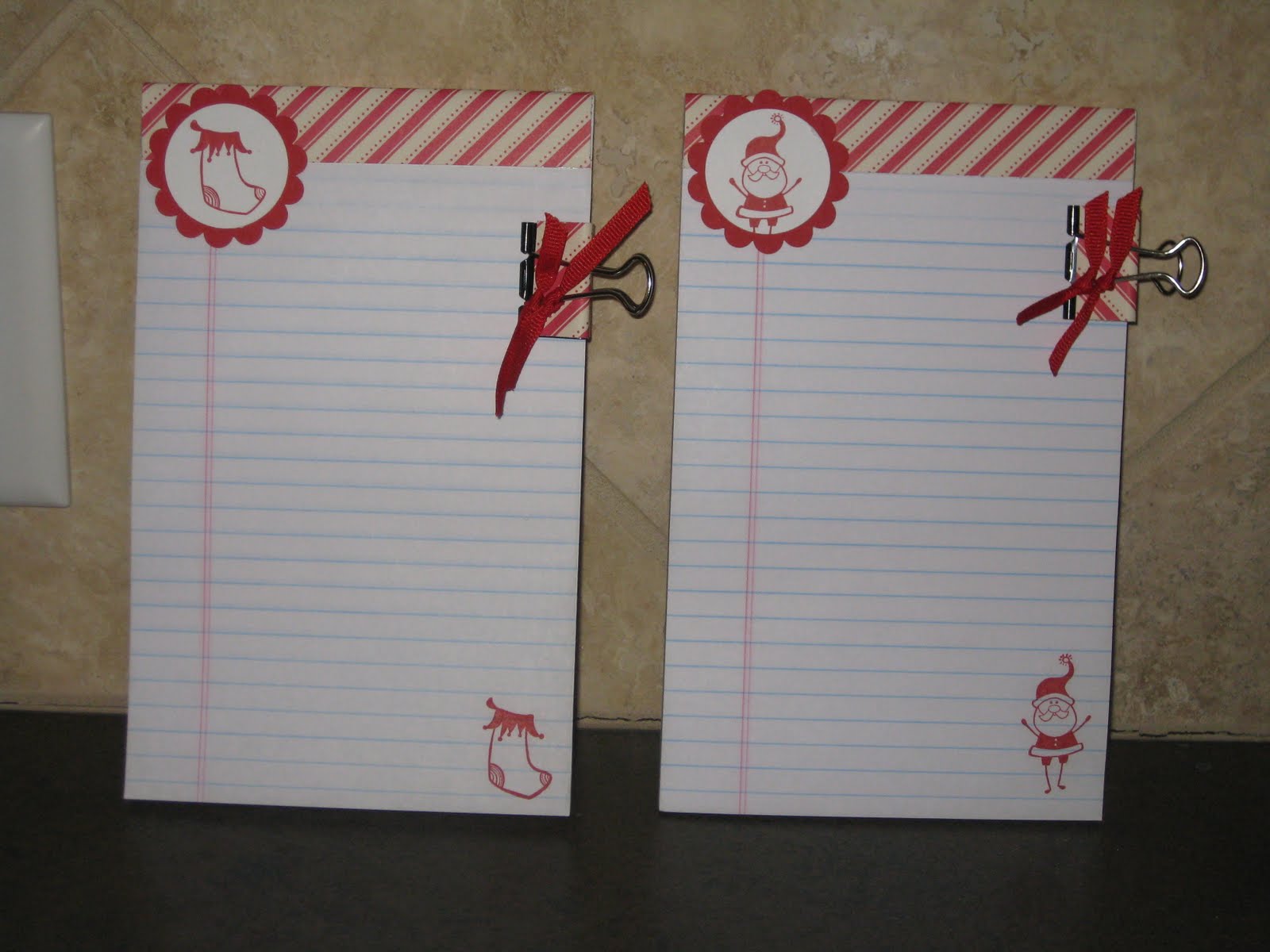 Narrowroad stamping Christmas Notepads & craft night handouts