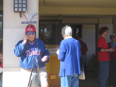 Patriots fan in front of Foodbar Patriots fan in front of Foodbar