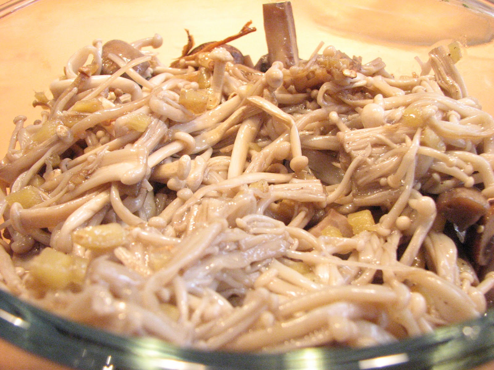 THE VOLUPTUOUS VEGETARIAN Enoki Mushrooms baked with ginger another