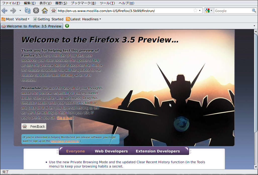 [Shot-firefox35preview-firstrun-locale-switched-jpn.png]