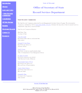 Missouri State Records Commission 2001