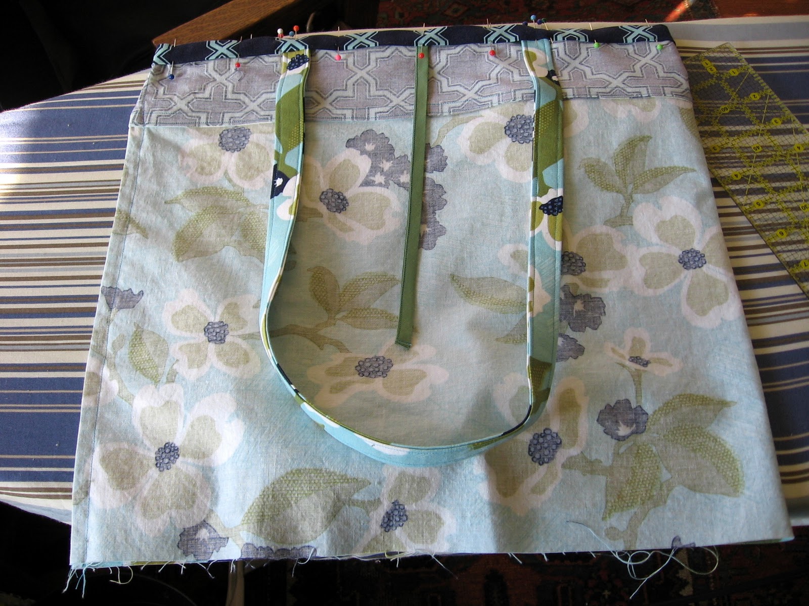 Needle and Spatula Rollup Shopping Bag Sewing Tutorial