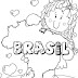 Desenho - Emilia e o Mapa do Brasil - Colorir e Pintar