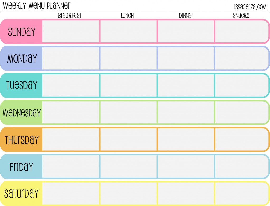 Free Meal Planning Chart Template